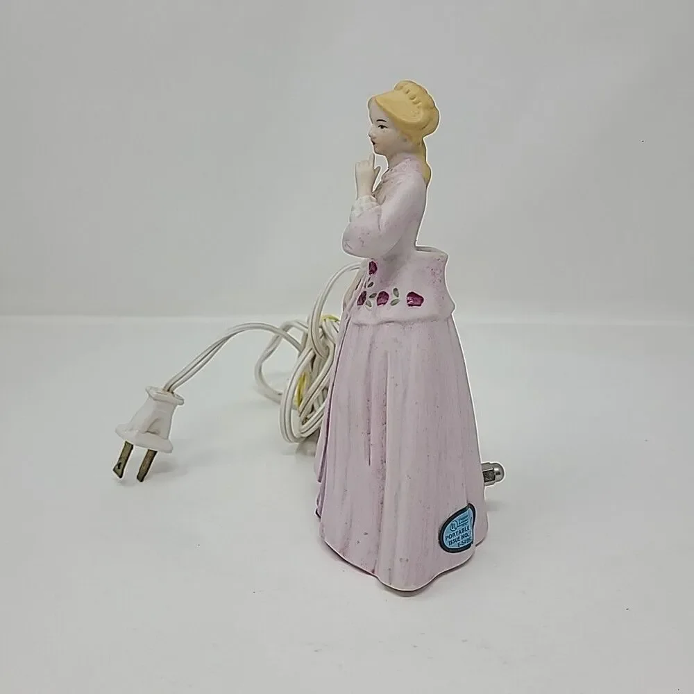 Portable Night Light Victorian Woman Porcelain Electric COTTAGECORE Vintage